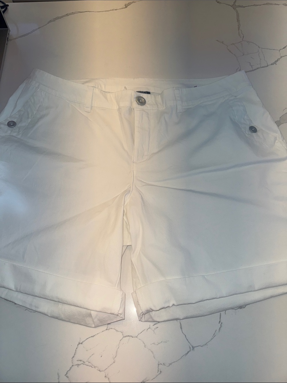 Lane Bryant White Rolled-Hem Bermuda Shorts